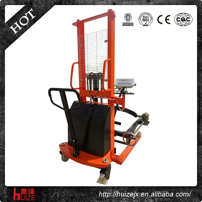 半電動稱重油桶車（夾鐵桶，手搖翻轉倒料）4